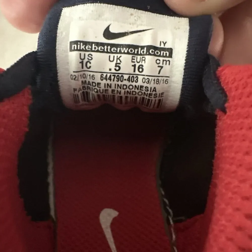 NIKE LITTLE POSITE ONE FOAMPOSITES OLYMPIC RED WHITE BLUE SHOES BABY BOY SIZE 1C